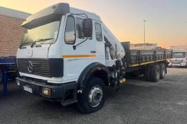 Mercedes Benz, Powerliner 26-29 with 12 Ton Crane and dropside body, 6x4 Drive, Crane Truck, Used, 1996