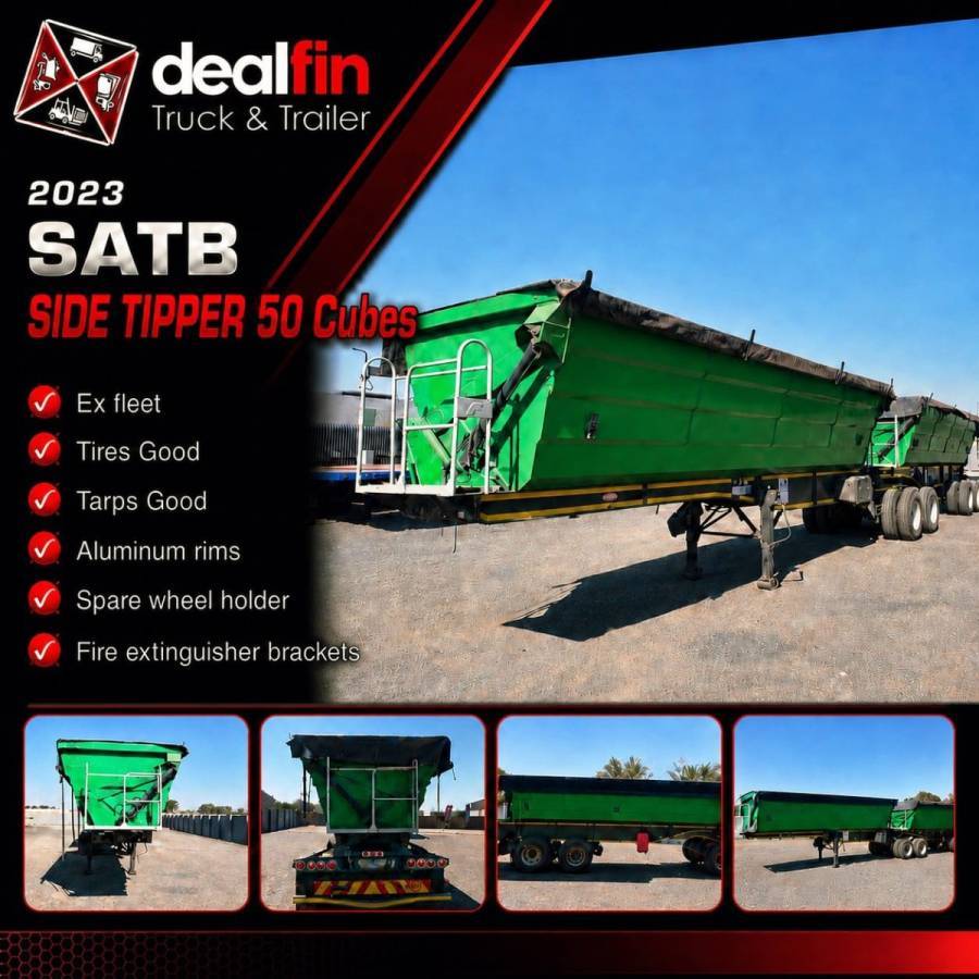 SA Truck Bodies, Flatdeck, Side Tipper Link Trailer, Used, 2023