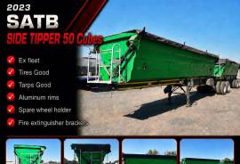 SA Truck Bodies, Flatdeck, Side Tipper Link Trailer, Used, 2023