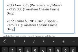 Truck Parts, Other, Axor 3535 / Scania P410 / UD Quester CGE420 , Chassis, Used, 2017